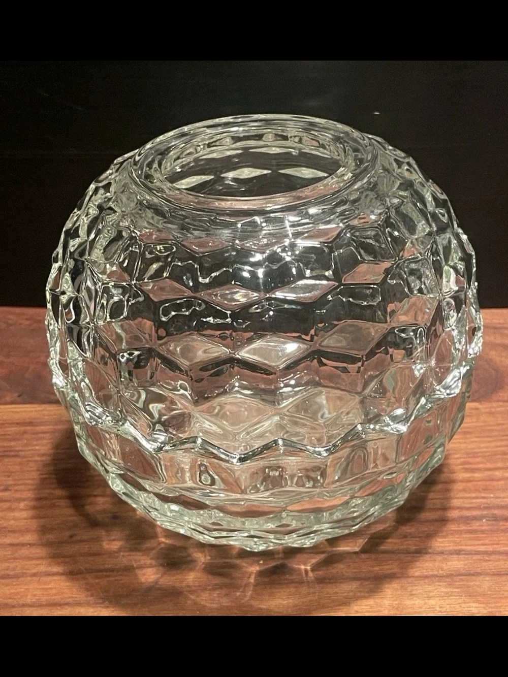 Homco Cubist Clear Glass Fairy Lamp 2-Piece Vintage Fabulous Gift